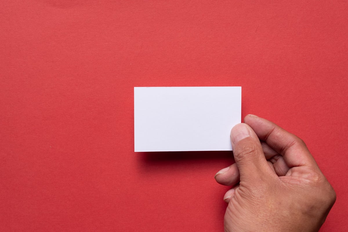 Holding business card