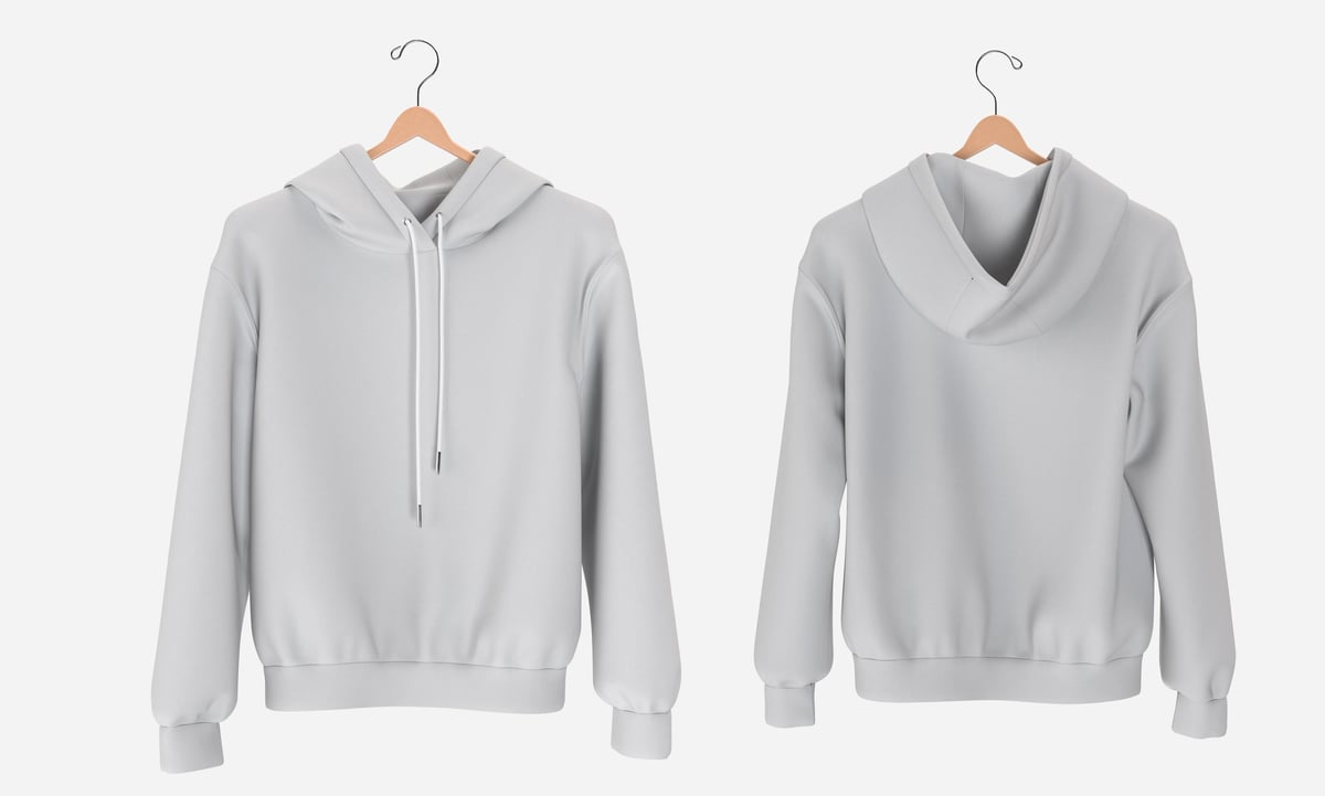 White hoodie on hanger