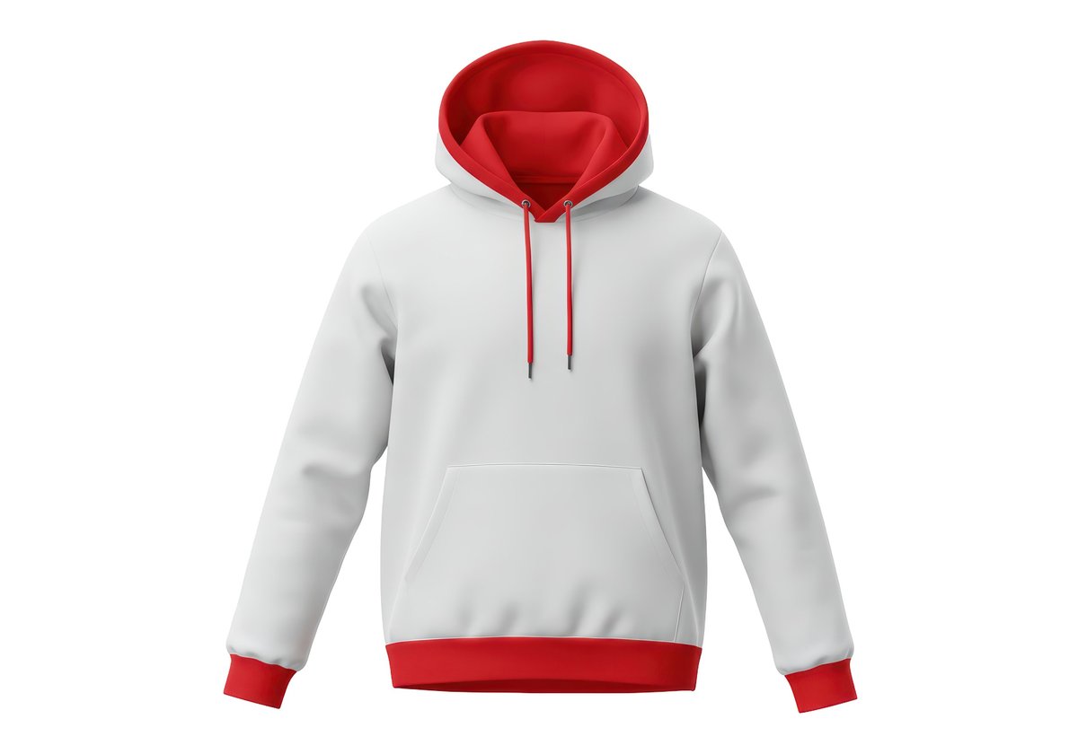 Hoodie with red lining