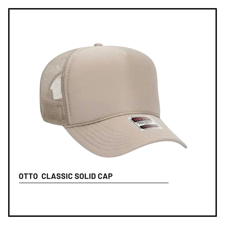 Beige OTTO Classic Solid Cap with mesh back panel, angled view on white background
