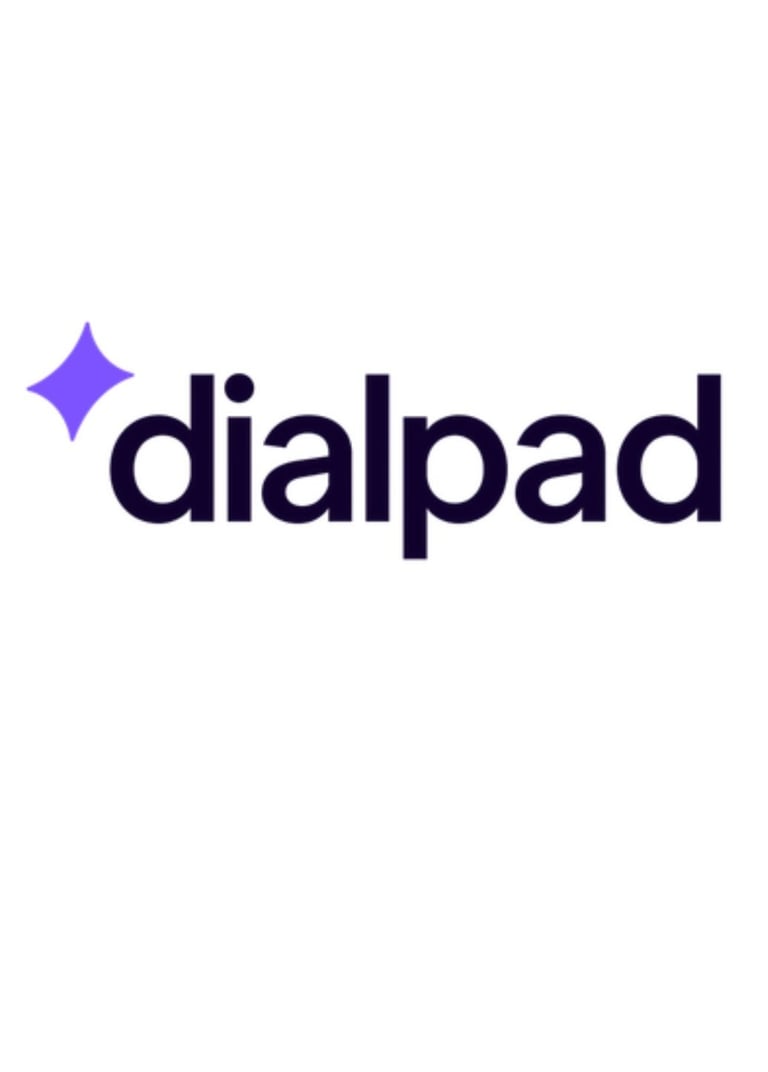 Dialpad logo with purple four-pointed star icon and dark blue text