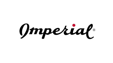 Imperial brand logo featuring stylized black script text with red accent dot
