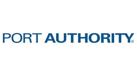 Port Authority logo in blue text