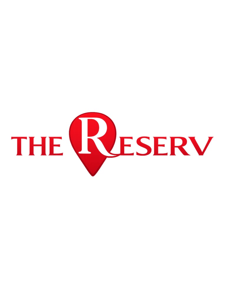 The Reserv logo with red text and a red location pin marker containing the letter R
